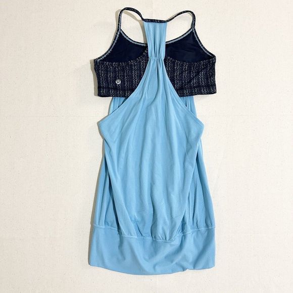 Lululemon No Limits Tank Wee Are From Space Blue Tropics Size 4 “No bra pads” - Picture 1 of 7